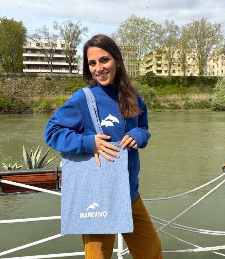 Shopper cotone riciclato - Blue Shop Marevivo (1)